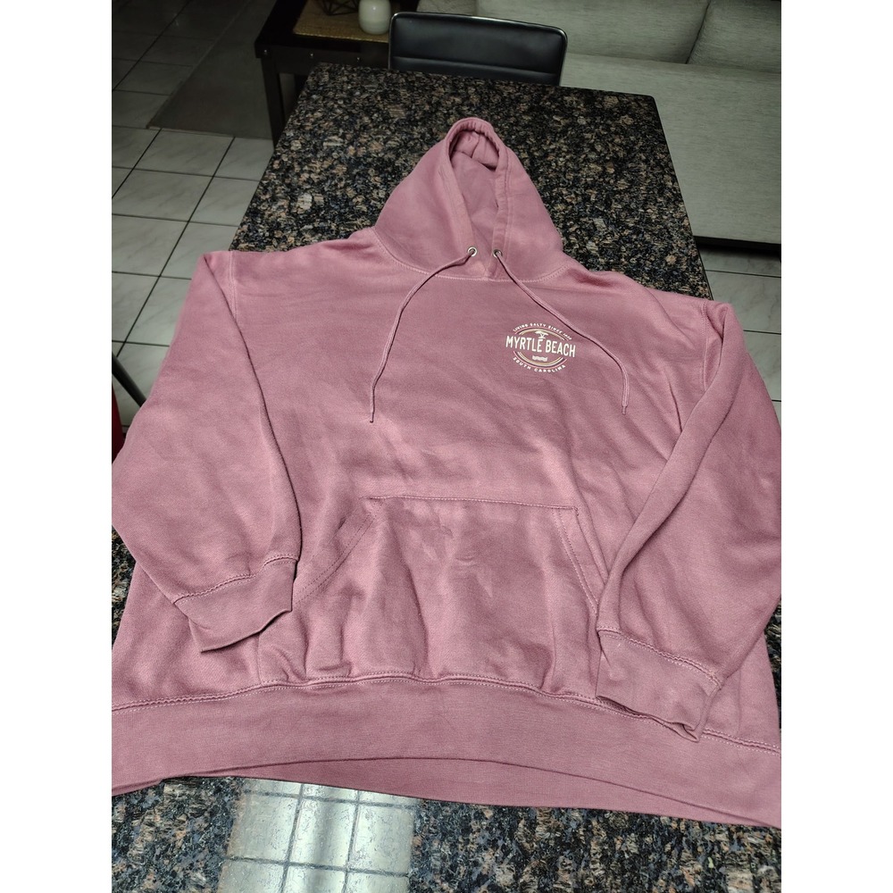 Pacific & Co Myrtle Beach South Carolina Souvenir Hoodie Mauve Mens Large